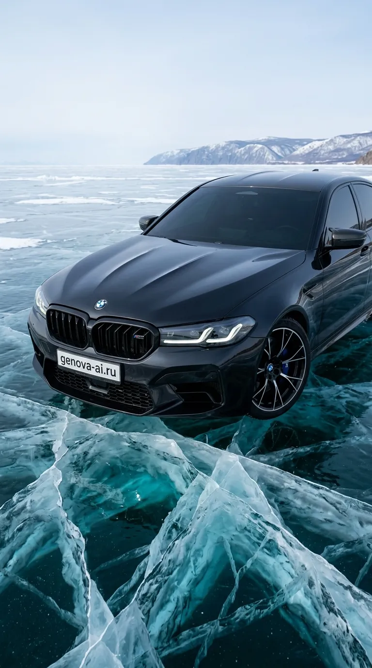 BMW M5 — Байкальская фотосессия на льду — кадр 1