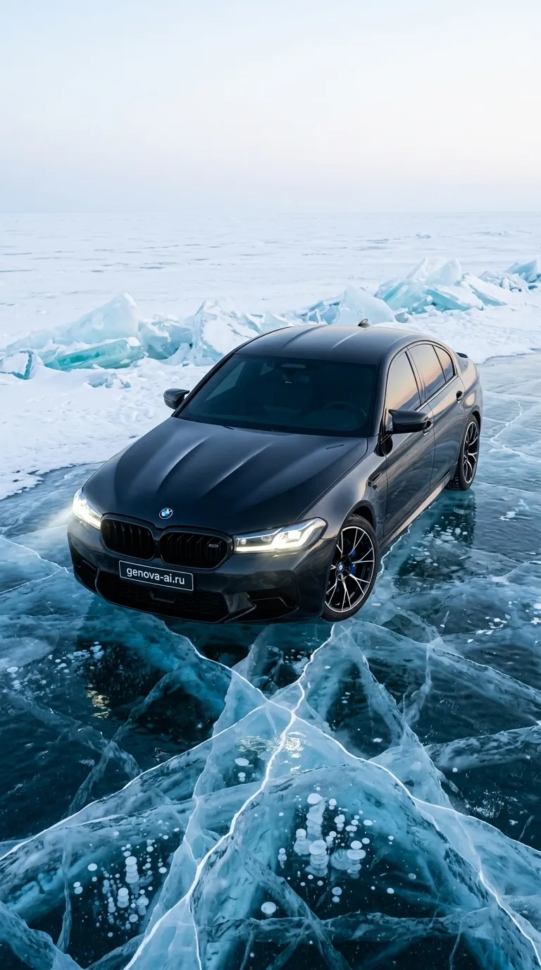 BMW M5 — Байкальская фотосессия на льду — кадр 4